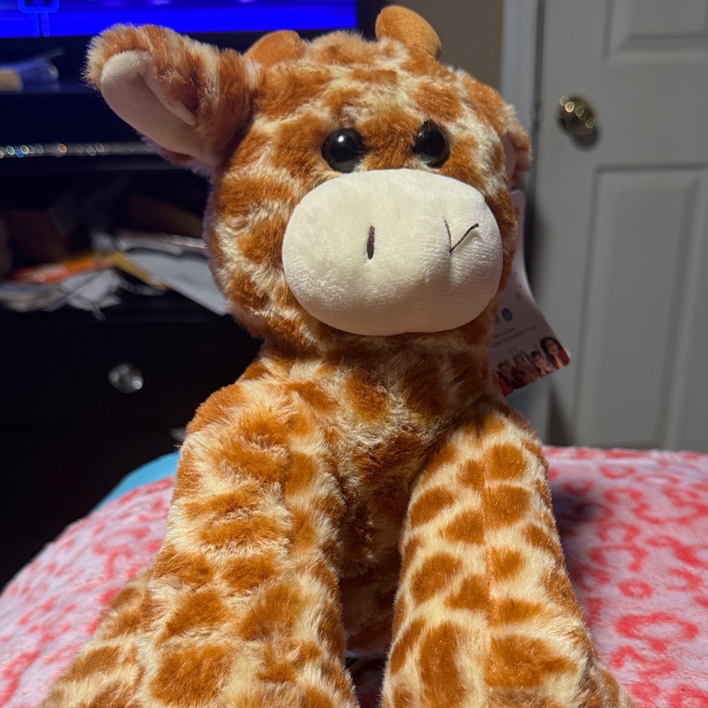 Plush Giraffe Toy - Brown and Cream